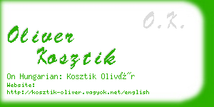 oliver kosztik business card